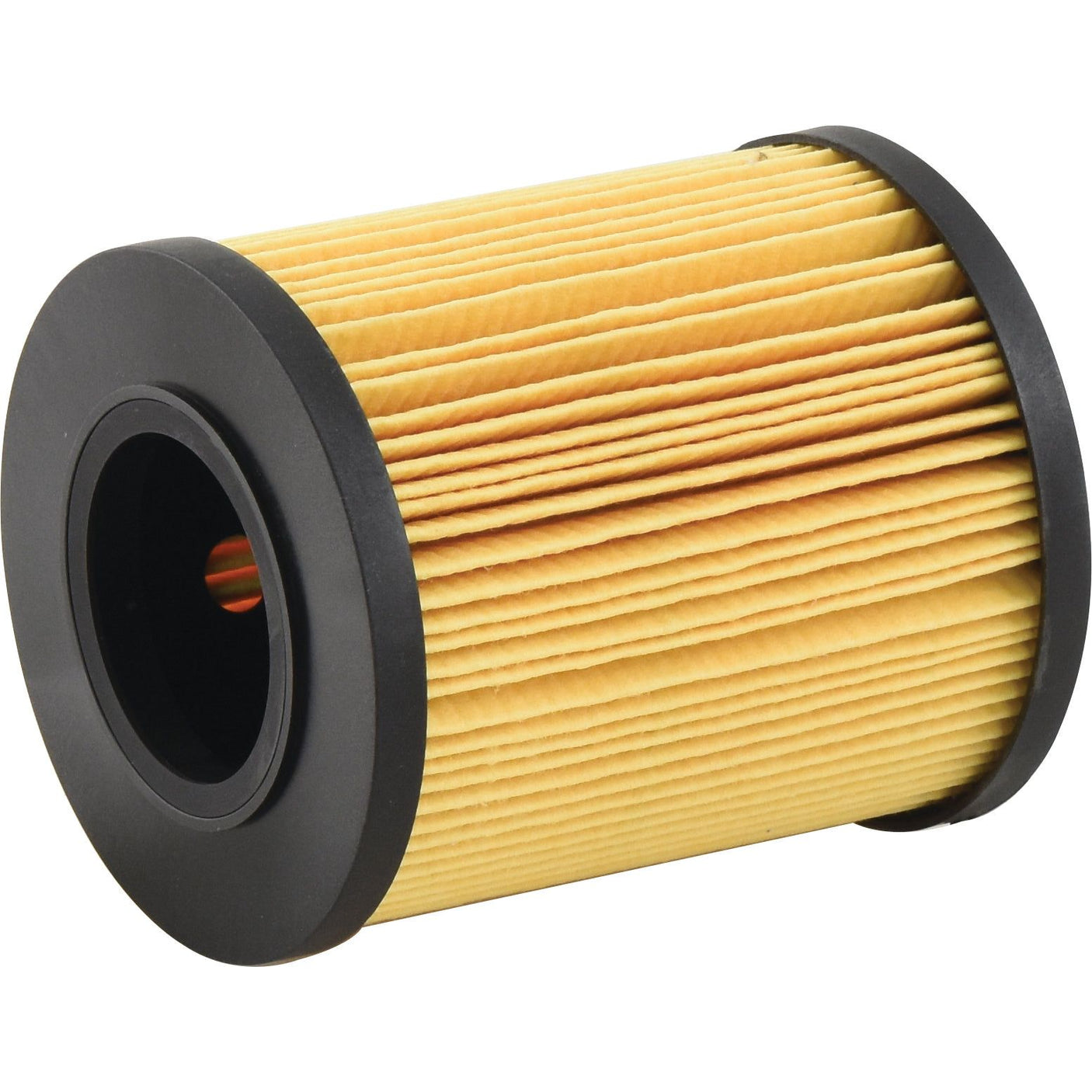 The Oil Filter - Element (Sparex Part No. S.154266) from Sparex is a cylindrical filter with pleated paper material and black rubber ends, ideal for use with John Deere equipment.