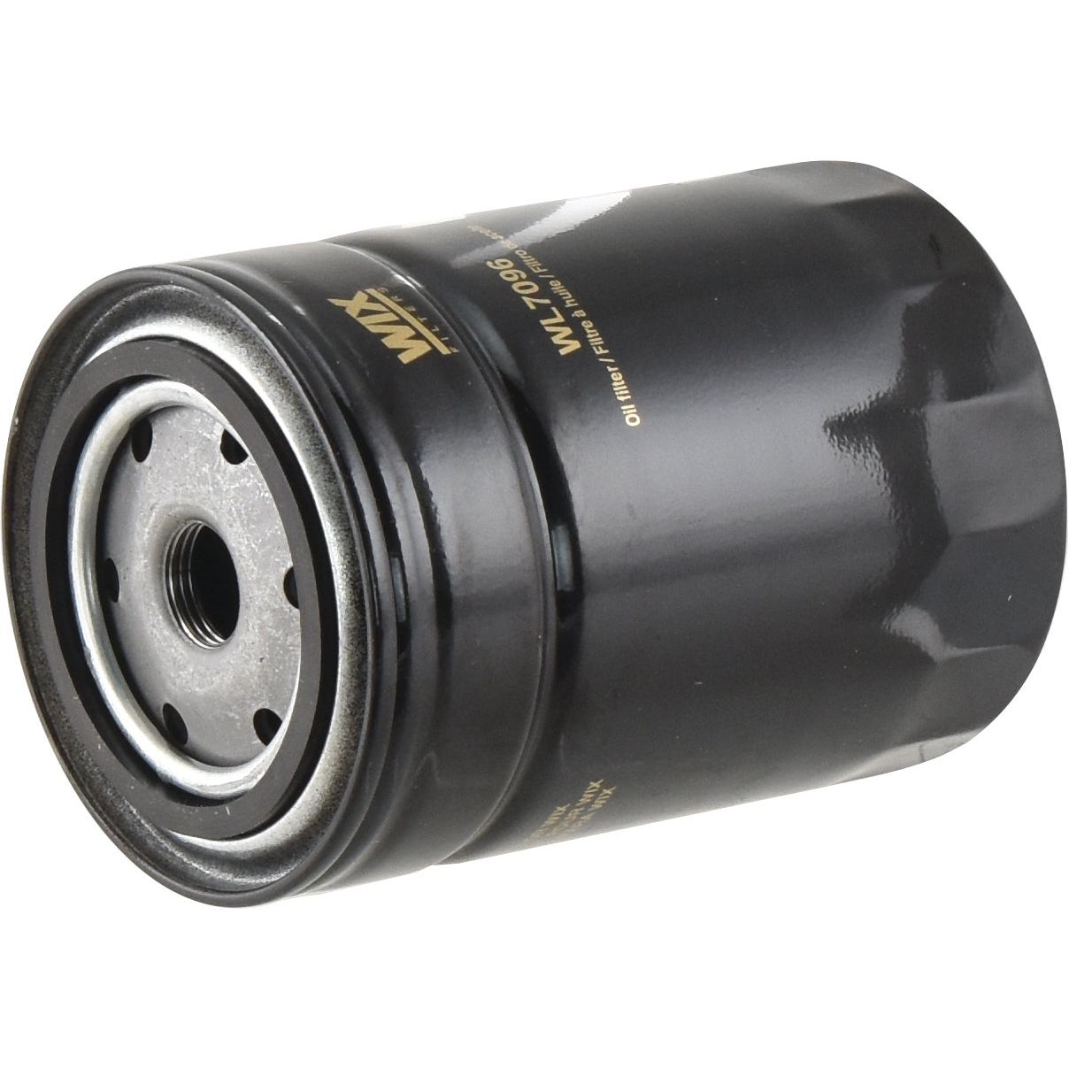 A Sparex Oil Filter - Spin On (Sparex Part No.S.154272) featuring a black cylindrical design with visible product branding and metal components on one end, compatible with UNF 3/4''-16 fittings.