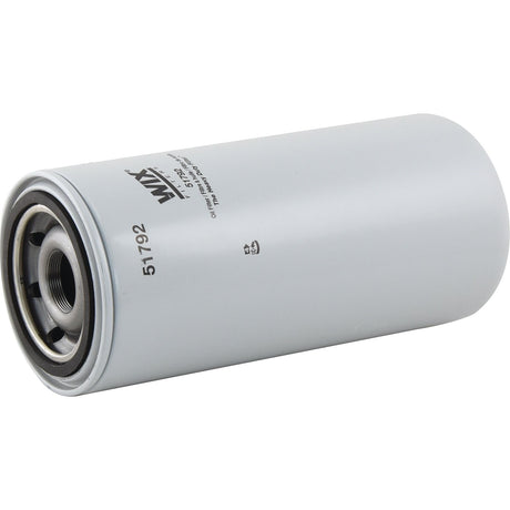 A gray cylindrical Sparex Oil Filter - Spin On (Sparex Part No. S.154340) with a metal base and enhanced cellulose for superior filtration, laying on its side against a white background.