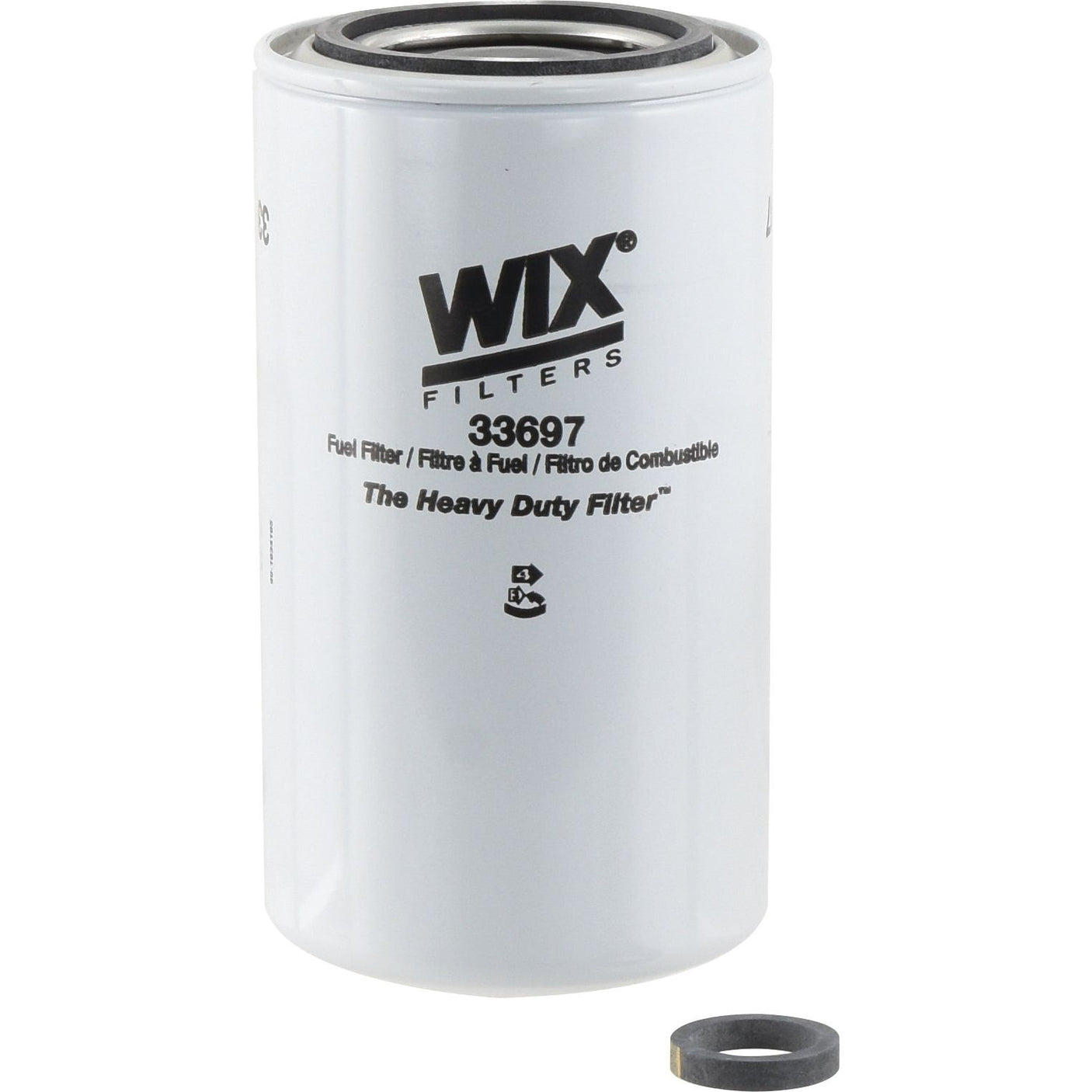 A white cylindrical Sparex fuel filter, part number S.154422, featuring a spin-on design with associated labeling and a black rubber gasket ring shown below it on a white background.