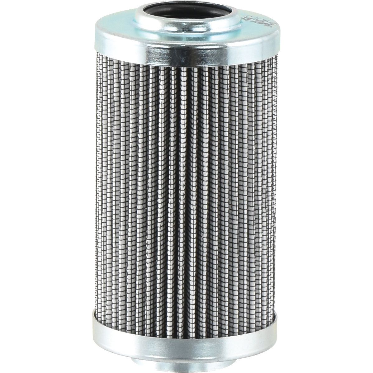 Image of a cylindrical metal mesh filter with a shiny silver top and bottom, resembling the Hydraulic Filter - Element by Sparex (Sparex Part No.S.154476).