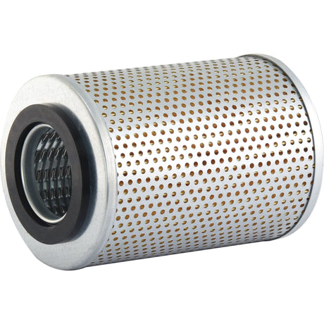 The Oil Filter - Element (Sparex Part No. S.154530) by Sparex is a cylindrical, perforated metal filter featuring a rubber seal on one end, specifically crafted for mechanical systems to effectively filter out impurities, comparable to the ones found in WIX filters.