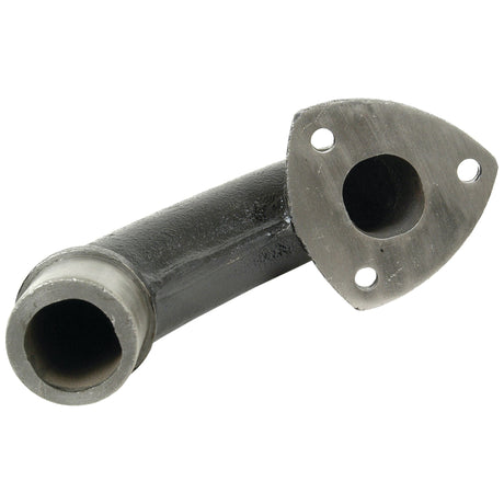 An Exhaust Elbow (Sparex Part No. S.15549) featuring three bolt holes on an angled flange, designed for compatibility with Massey Ferguson tractors by Sparex.