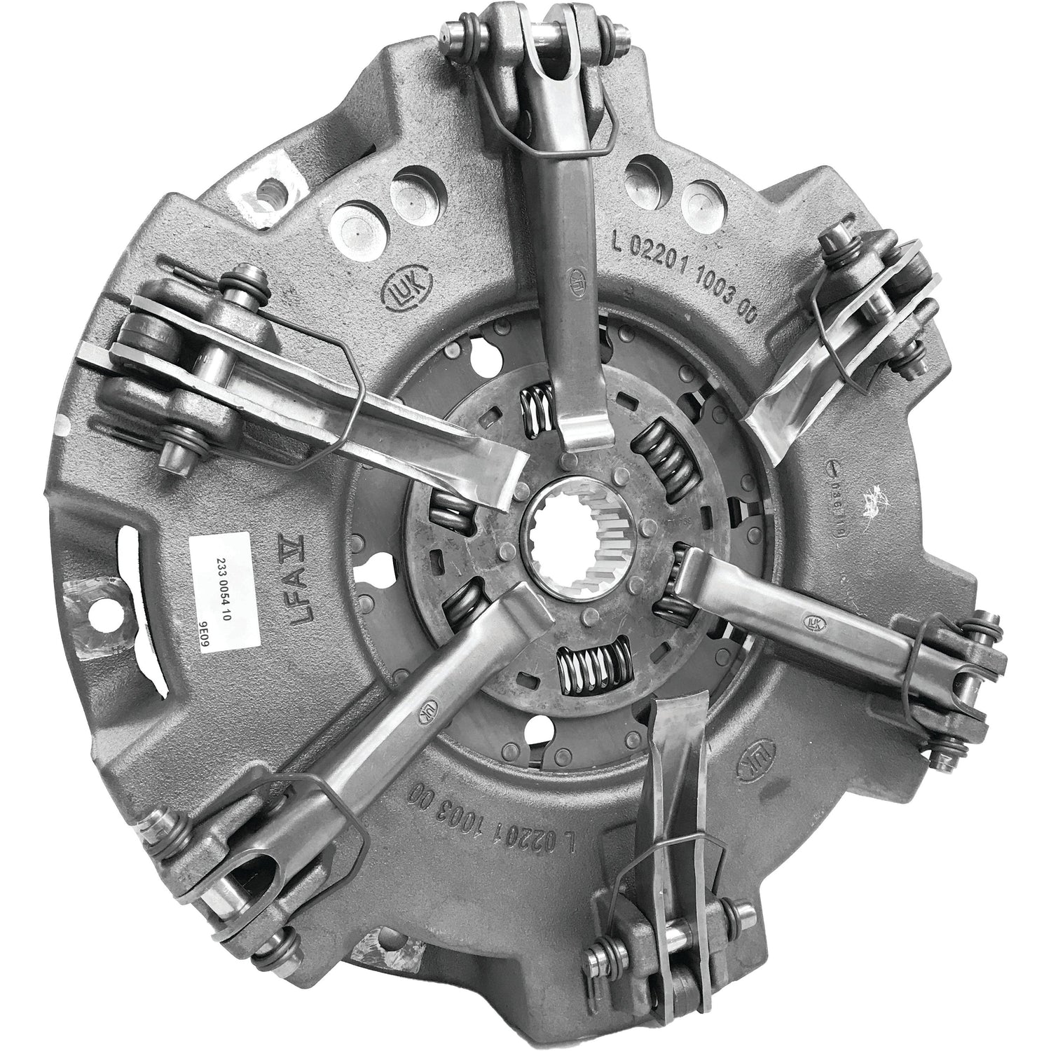 The Clutch Cover Assembly - S.156478 by Sparex is an automotive clutch pressure plate with visible springs and metal components, featuring a dual cover design. It is designed to engage and disengage power from the engine to the transmission.