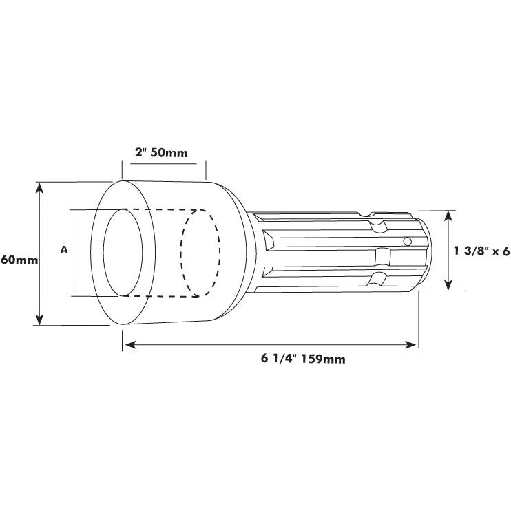 PTO Pump Adaptor - Bore ⌀25mm x Male spline 1 3/8'' - 6. - S.15719 - Farming Parts