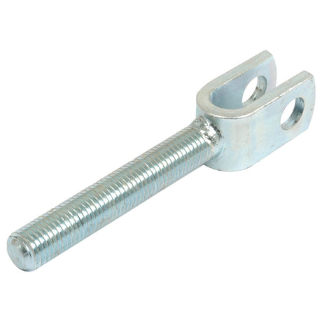 A Sparex Ratchet Link with a clevis end featuring two holes and a length of 256mm - Product Code S.15878.