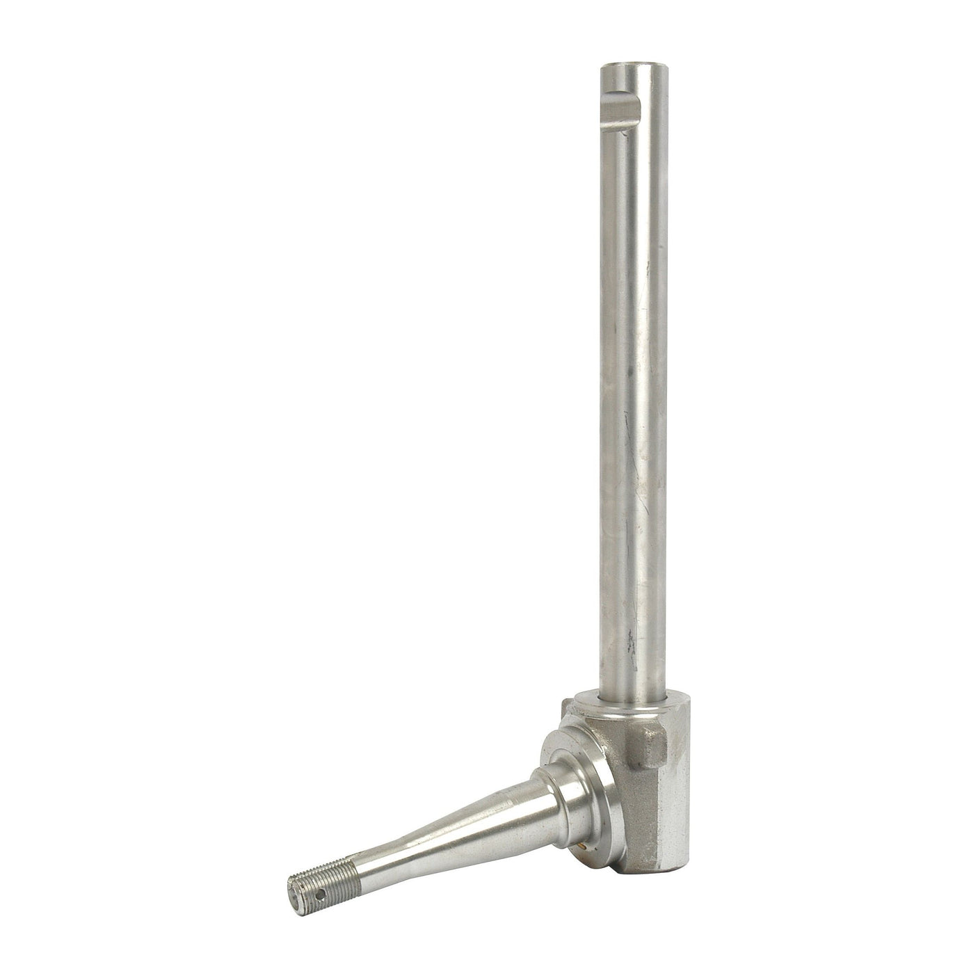 The Sparex Spindle RH (Part No. S.15985) is a metallic industrial tool with a long cylindrical handle and a short, tapered, threaded section at its base, designed for compatibility with Landini 897414M91 machinery.