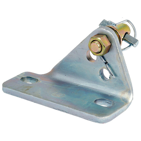 The Sparex Stabiliser Bracket LH (Sparex Part No.S.160) features two holes on the flat base and a hinged component on the vertical section, making it compatible with Massey Ferguson models.