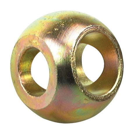 A Lower Link Dual Category Ball (Cat. 2 Outer, 1/2 Inner) by Sparex (Part No. S.1610) is a metallic spherical object with two cylindrical holes running through it perpendicularly, designed to seamlessly fit 7/8 - 1 1/8 dimensions according to Sparex product specifications.