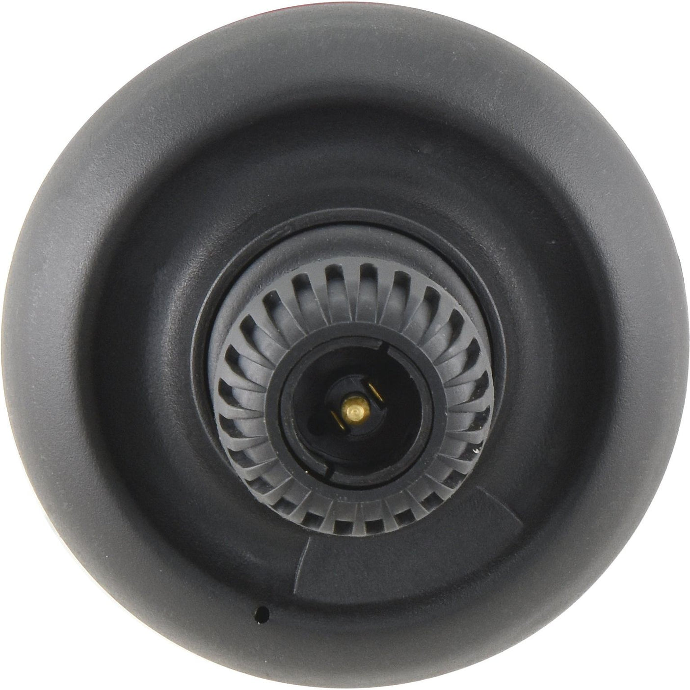 Close-up view of a Sparex LED Beacon (Amber) with a black circular design, featuring a central opening and ridged inner ring, possibly designed to meet IP65 standards.