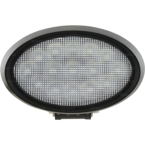 Massey Ferguson LED Work Light, Class 5 interference with 4500 Lumens raw power and a voltage range of 10-30V (S.163906), featuring an oval shape, grid-patterned lens, and dark gray housing. The background prominently displays overlapping "Sparex" text.