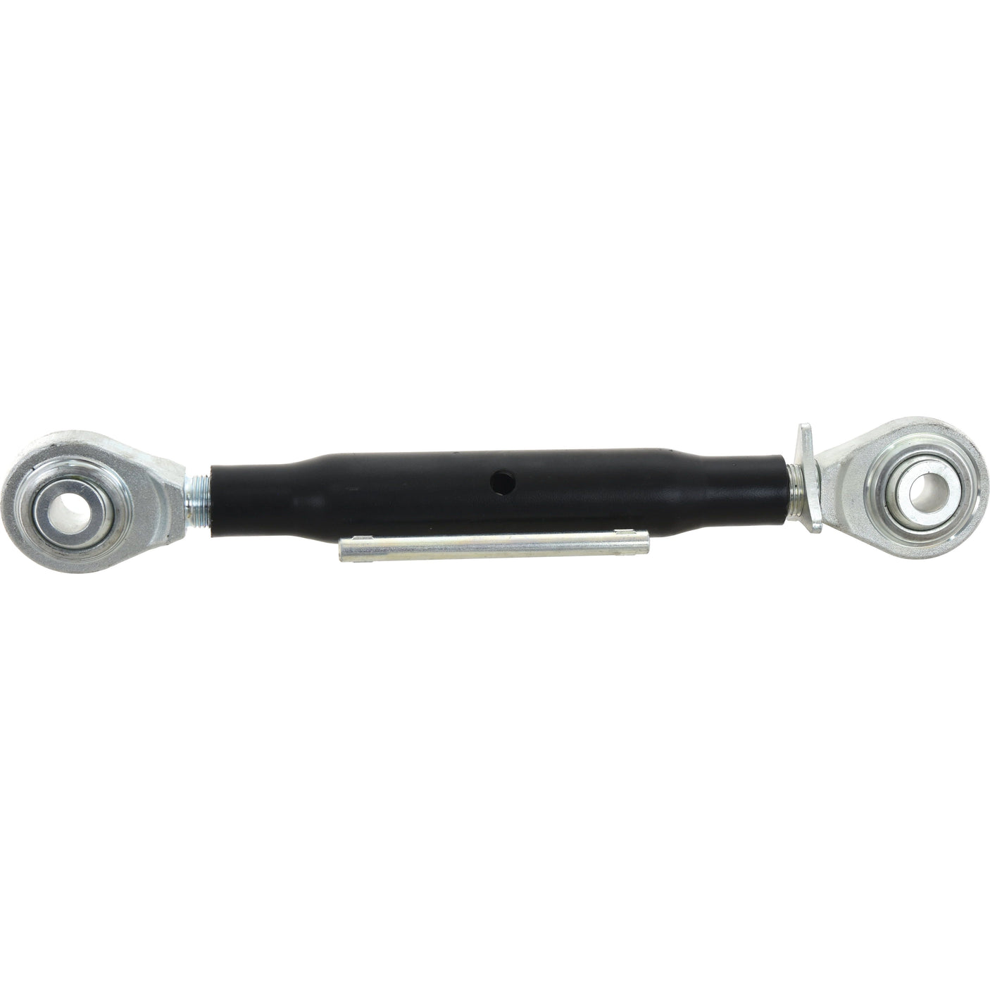 A black metal rod with silver circular connectors on both ends, identified as the Top Link Heavy Duty (Cat.2/2) Ball and Ball, M36 x 3.00, Min. Length: 555mm., by Sparex, possibly a heavy-duty implement for FARMALL Quantum Tractors.