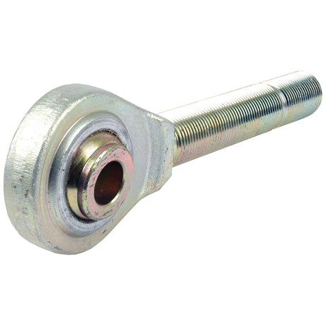 The Sparex Top Link Ball End - M36x3 Metric - Cat.2 (Sparex Part No.S.16846) is a metal rod end bearing with a threaded shaft, featuring an eyelet for attaching to machinery or components. This robust component includes a Ball Bore Ø 25.4mm, ensuring precision and durability in your mechanical installations.