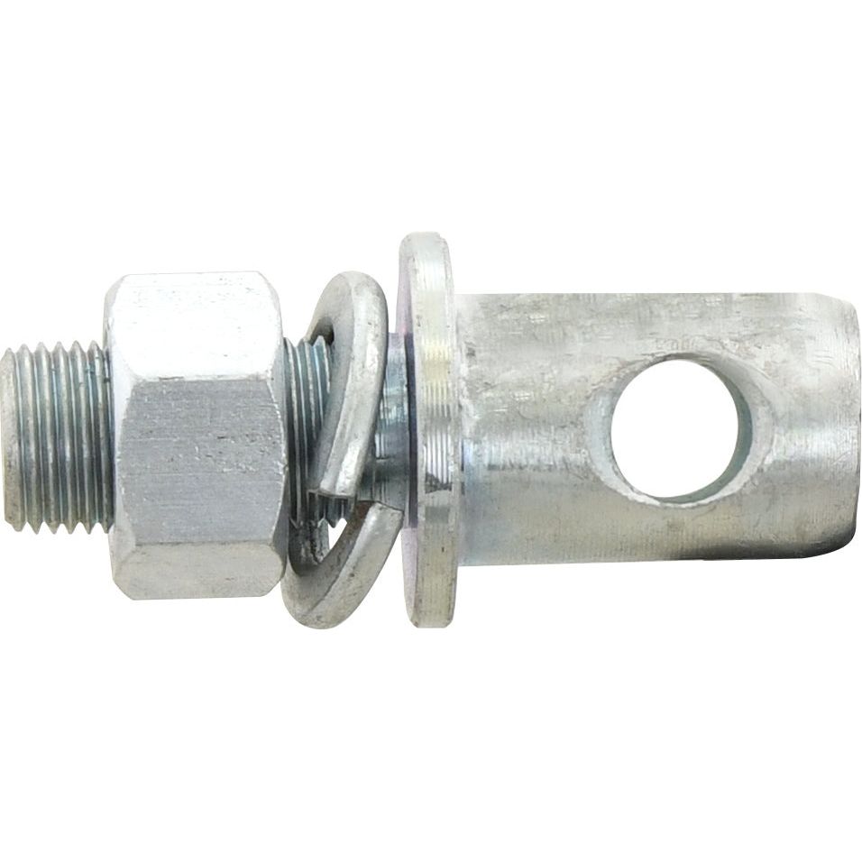 Introducing the Stabiliser Pin 22x69mm, featuring a 5/8''x28.5mm threaded bolt, hex nut, washers, and a circular hole component. This Sparex Part No.S.169 is designed for seamless integration with Sparex equipment.