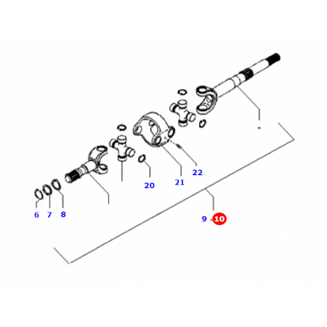 Massey Ferguson - Axle Shaft - 6222574M91 - Farming Parts