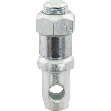 A Sparex Stabiliser Pin 22x83mm (Part No. S.1719) featuring a 3/4'' UNF thread, a smooth mid-section, and a drilled hole near the rounded base, is ideal for Massey Ferguson applications.