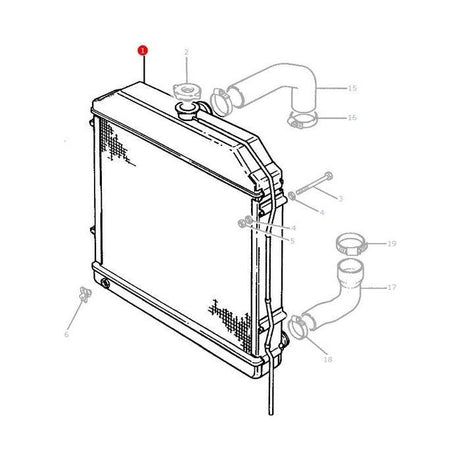 Massey Ferguson - Radiator - 3614476M91 - Farming Parts