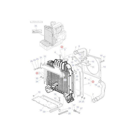 Massey Ferguson - Radiator - 3618630M92 - Farming Parts