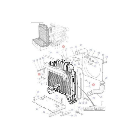 Massey Ferguson - Radiator - 3619008M92 - Farming Parts