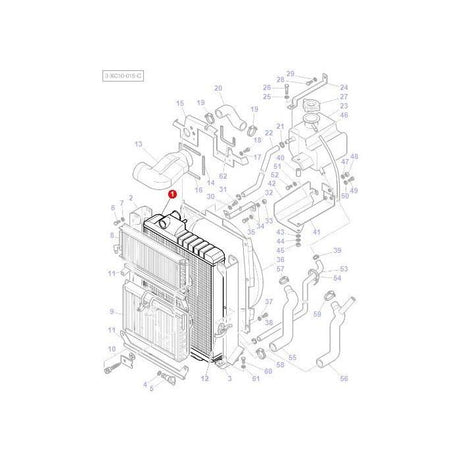 Massey Ferguson - Radiator - 3808158M3 - Farming Parts