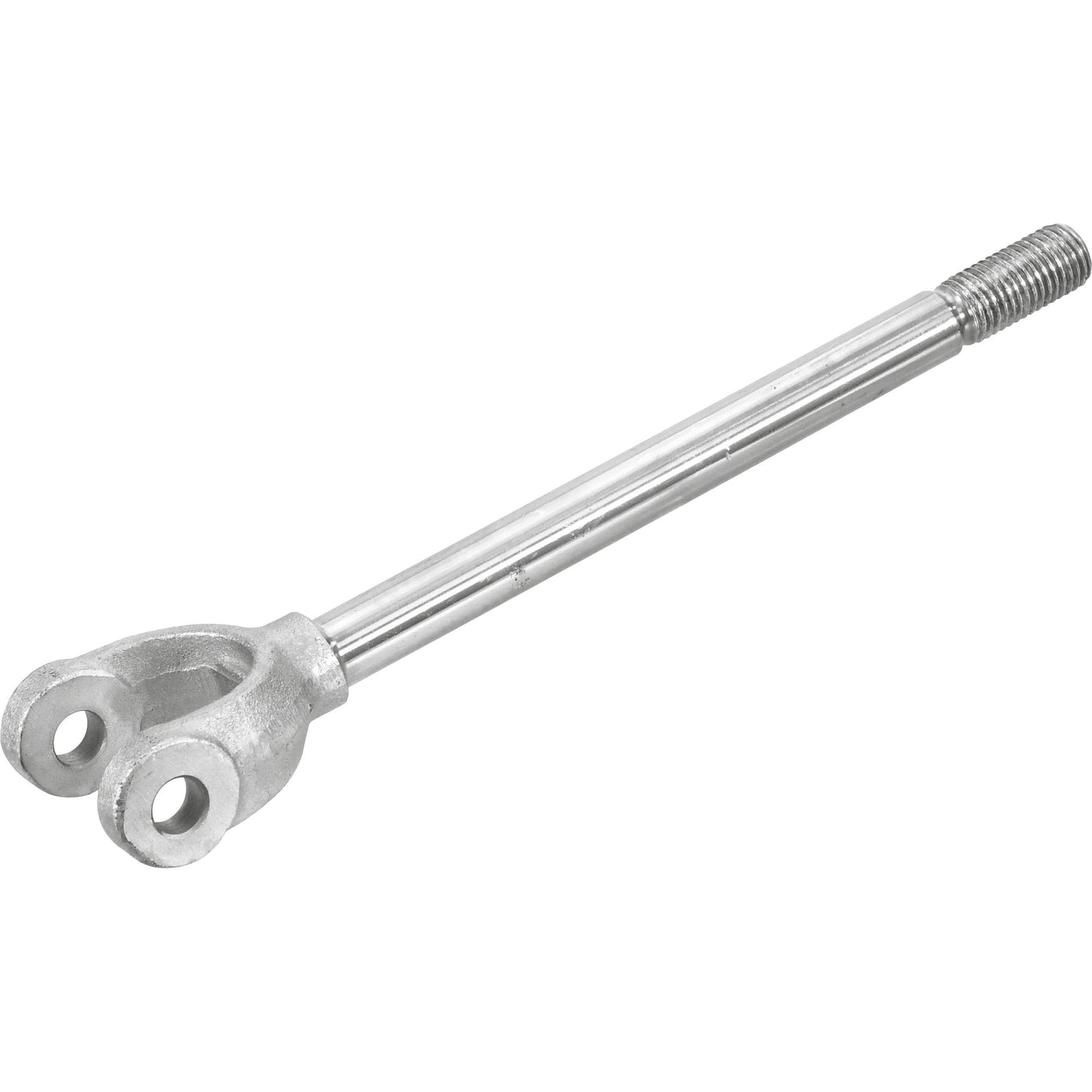 The Levelling Box Yoke - 7/8 UNC (Sparex Part No.S.17398) from Sparex is a metallic turnbuckle featuring a threaded rod, two eyelet ends, and adjustable thread length.