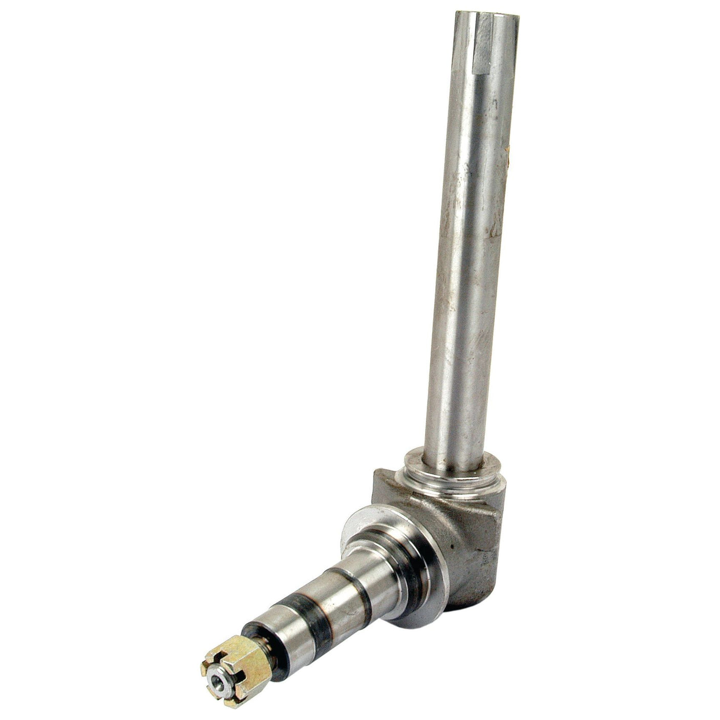 A metallic cylindrical Spindle RH & LH - Standard Clearance (c/w Nut), Sparex Part No. S.17549, featuring a long shaft with a threaded end and several ridges and grooves, reminiscent of the precise engineering seen in International Harvester machinery.