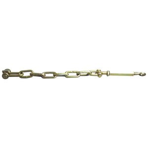 A Stabiliser Chain with a threaded turnbuckle and end fittings, used for tensioning or securing loads, often found in Sparex accessory kits for Massey Ferguson equipment. This specific model is the Stabiliser Chain - D-Shackle Ø19mm - Eyebolt Ø23mm - Min. Length: 795mm - 3/4 UNC (Sparex Part No. S.176).