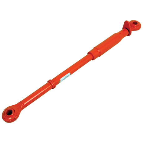 An orange Stabiliser Assembly 1'' Telescopic (S.17706) with joints on both ends, typically used in machinery or vehicle suspension systems, produced by Sparex.