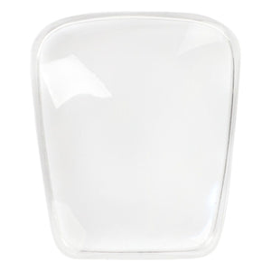 A clear rectangular glass slab with rounded edges, resembling the Fendt Lens Gear Lever by AGCO, is set against a white background. The part number 178100090651 is subtly etched on one corner.