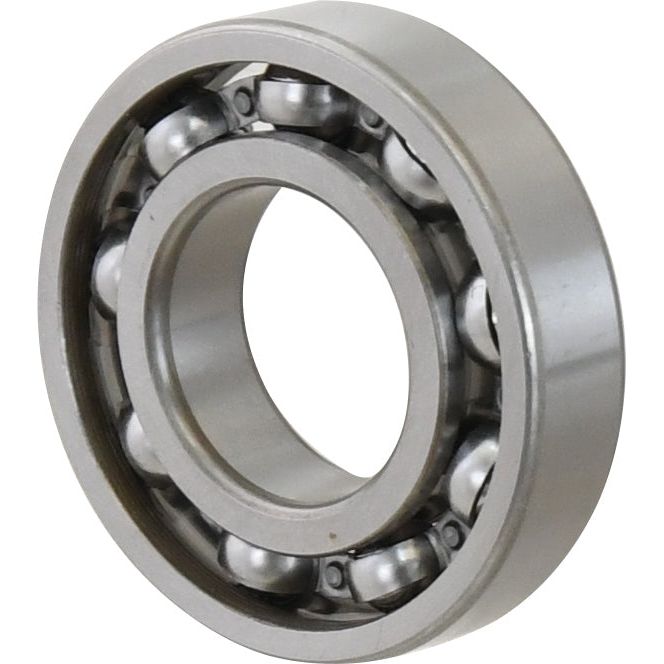 A single-row deep groove ball bearing, such as the Sparex Deep Groove Ball Bearing (6207Open) - S.18057, features an outer metal ring, an inner metal ring, and a series of balls housed within a cage.