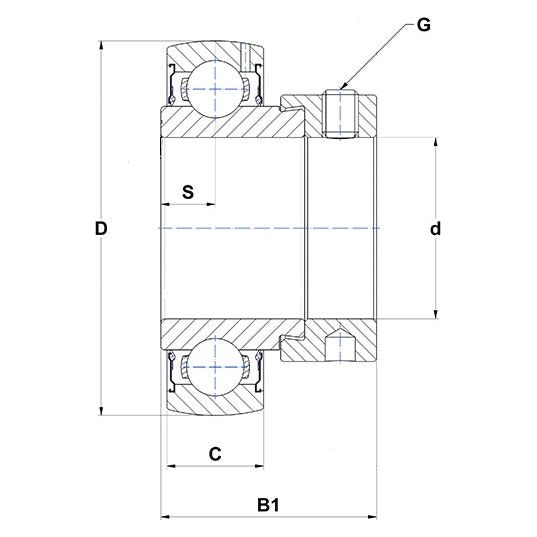 Sparex Plummer Block Bearing Insert (ES204)
 - S.18173 - Farming Parts