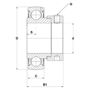 Sparex Plummer Block Bearing Insert (ES207)
 - S.18176 - Farming Parts