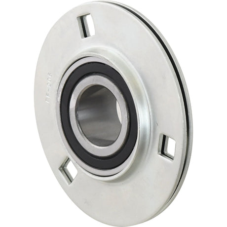 The Sparex Three Bolt Flanged Unit (USPF206) by Sparex, Part No. S.18197, is a circular metal component with a central hole and three slots around the outer edge, designed to fit a 30mm bearing.