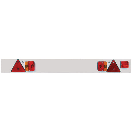 A Sparex Halogen Lighting Board (S.18202), measuring 1.37 meters in length with a 6.5-meter cable, featuring a white metal bar with two red triangular reflectors, four red rectangular reflectors, and a 7-pin plug attached.