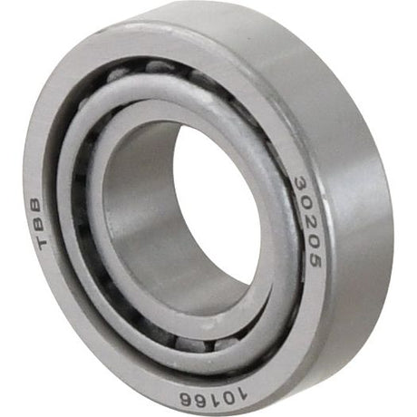 A Sparex Taper Roller Bearing (30205) - S.18213 with the label "TBB 30205 10166" etched on the outer race.