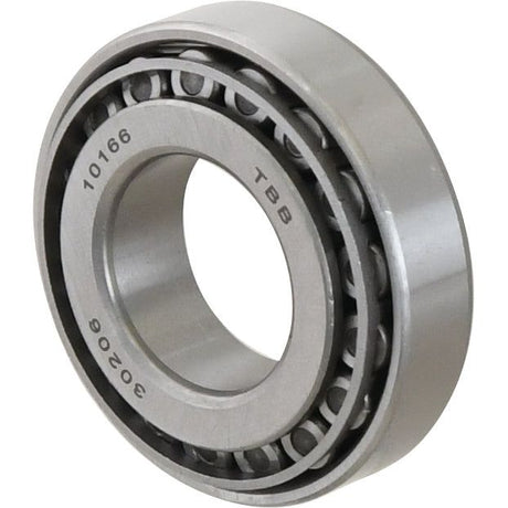 A metric bearing with the inscriptions "10166 TBB" and "30206" visible on the outer ring, featuring a taper roller design, is the Sparex Taper Roller Bearing (30206) - S.18214 from the brand Sparex.