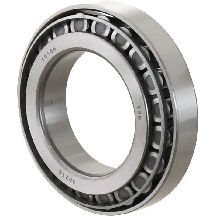 Close-up image of a metal Sparex Taper Roller Bearing (30215) - S.18223 with visible rolling elements and engraved alphanumeric markings on the inner and outer rings.