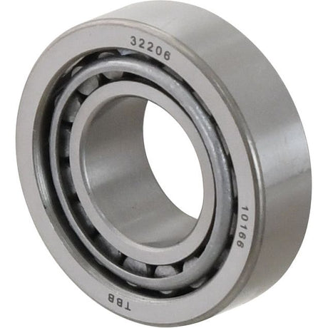 The Sparex Taper Roller Bearing (32206) - S.18254, inscribed with the numbers "32206" and "10166," is typically used in mechanical applications to reduce friction between rotating parts and is available from Sparex.