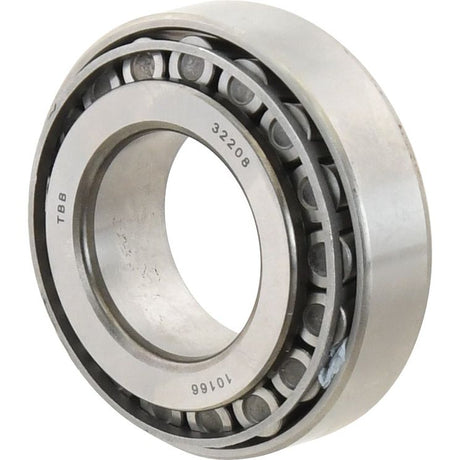 A cylindrical metal taper roller bearing with visible inner and outer rings and rollers. The bearing, used in Deutz-Fahr machinery, is branded as Sparex and has the markings "TBB 32208 10166" on the outer ring. It corresponds to the product name Sparex Taper Roller Bearing (32208) - S.18256.