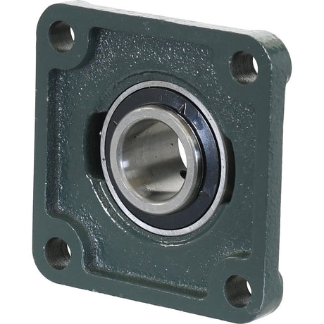 The Sparex Four-Bolt Flanged Unit (UCF206), also known as Sparex Part No. S.18402, features a green housing with a central metal bearing and four mounting holes located at each corner of its metric square housing.