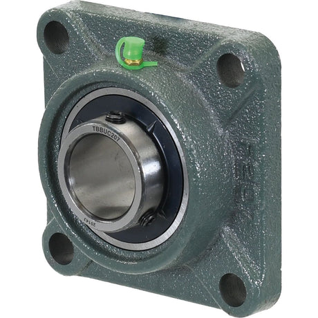 Sparex Four-Bolt Flanged Unit (UCF207) with a gray body, UCF207 metal ball bearing, and a green lubrication fitting on top.