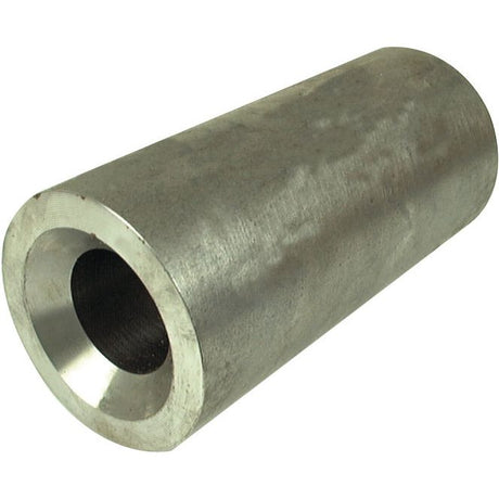 A cylindrical metal pipe segment with a hollow center, laying horizontally, resembling the sturdy design of a Sparex Heavy Duty Loader Tine Bush - Ø50 x 110mm (Conus 1), designed to fit as 221095M.