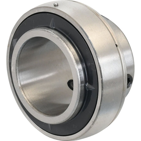 The Sparex Plummer Block Bearing Insert (UC210) - S.18436 is a cylindrical metal bearing featuring inner and outer rings along with a black rubber seal, specifically designed for mechanical applications. This metric bearing from Sparex ensures precise alignment and durability.