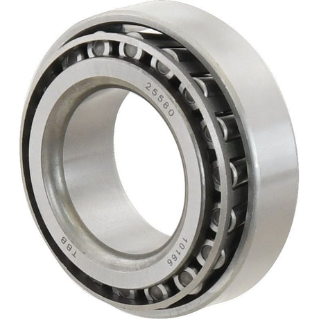 A Sparex taper roller bearing, product number S.18507 (25580/25522), with visible rollers and inner components. Markings include "25580" and "T68," making it compatible with Case IH machinery.