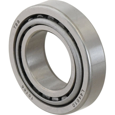 A close-up view of the Sparex Taper Roller Bearing (L44649/44610) - S.18508 for Case IH machinery, showing the inner and outer races with the roller elements.