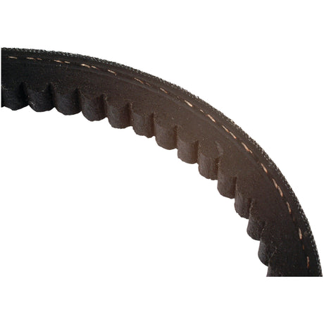 Close-up of a Sparex Raw Edge Moulded Cogged Belt - AVX Section (Belt No. AVX10x1075, Sparex Part No. S.18603), highlighting its rubber material and ridged inner surface for superior grip.