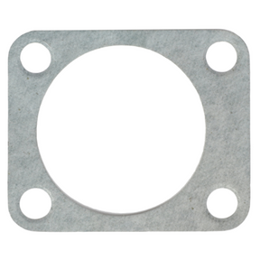 A gray metal gasket from the AGCO brand's Massey Ferguson 100 Series Steering Box, model number 1893620M1, featuring a large central hole and four smaller holes in the corners.
