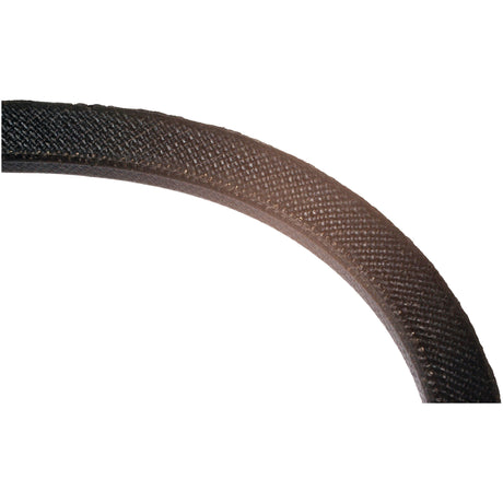 Close-up of the curve of a textured, black Wedge Belt or strap with a woven pattern, exemplifying the quality standard of Sparex Wedge Belt - SPZ Section - Belt No. SPZ1250 (Sparex Part No. S.19074).