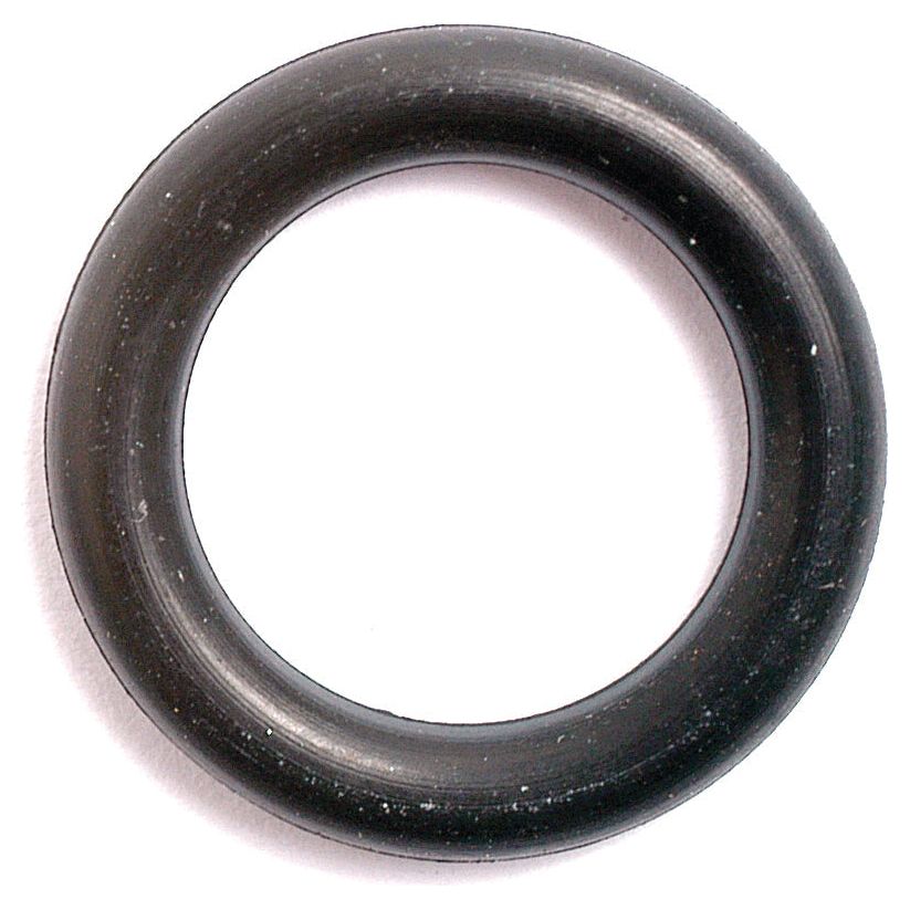 A close-up of a black Sparex O Ring 3/32'' x 7/16'' (BS111), made of nitrile rubber with a shore hardness of 70°, on a white background.