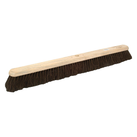 A rectangular wooden push broom, Sparex Broom Head - Gumati mixture 92cm (36") with dark bristles, ideal for sweeping large surfaces.